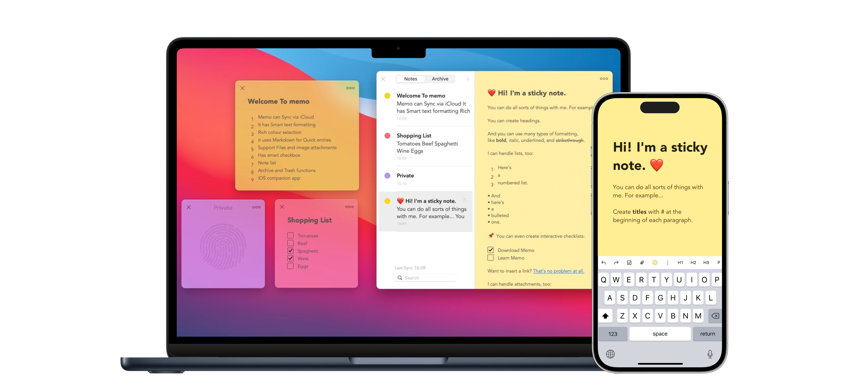 Memo Sticky Notes for Mac and iOS