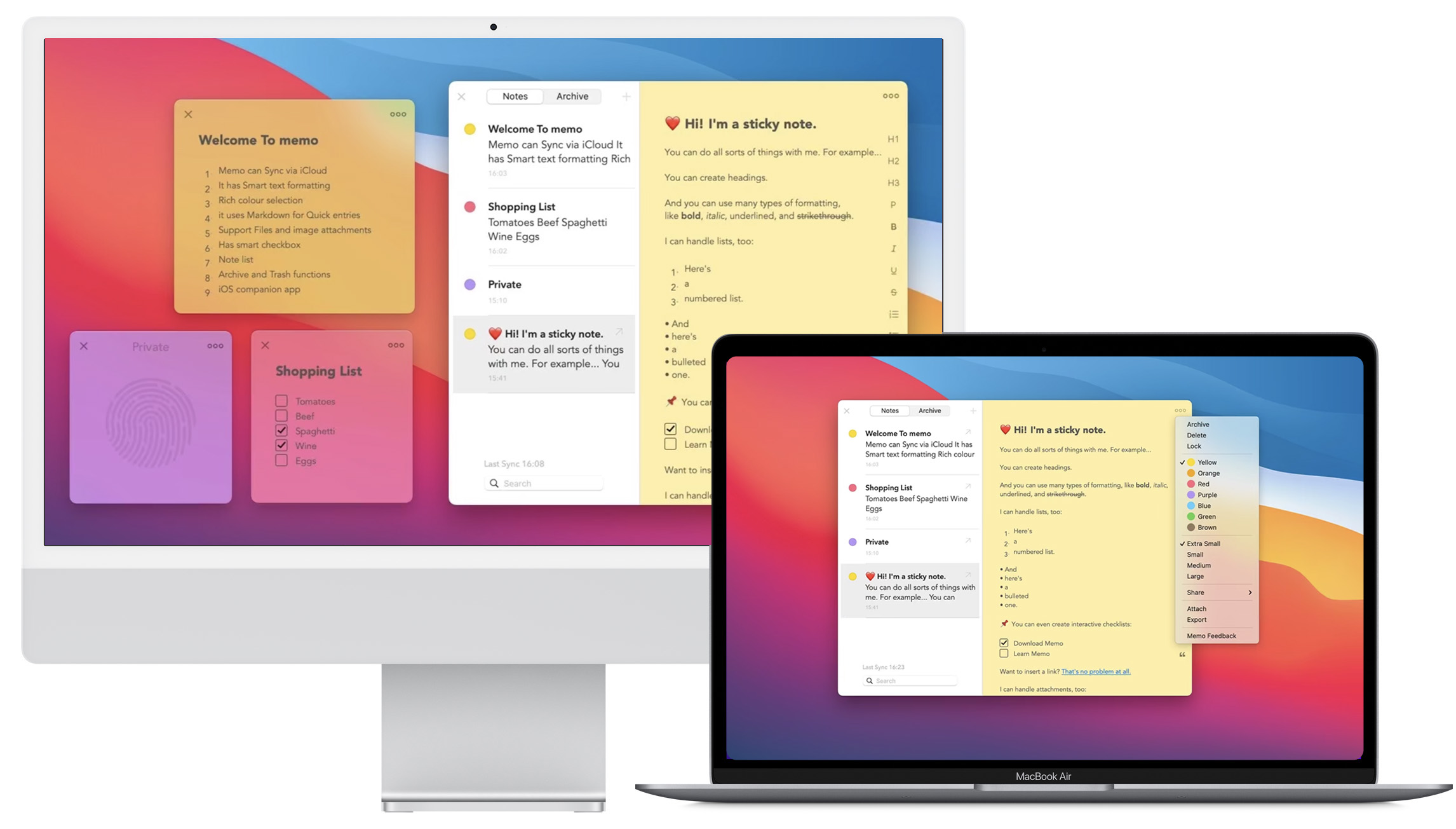 Memo Sticky Notes for Mac